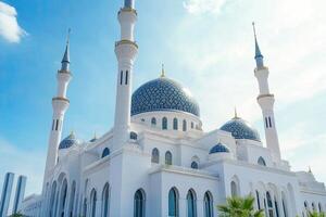 The white mosque in dubai, united arab emirates photo