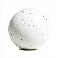 White speckled sphere, studio shot, clean background, design element photo