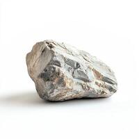 Grey stone, isolated, studio, white background, decor photo