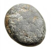 Smooth grey stone, isolated, white background, spa use photo