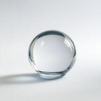 Glass sphere, studio, white background, reflection photo