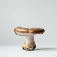 Single brown mushroom studio shot, white background photo