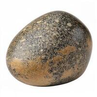 Smooth grey-brown river rock isolated photo