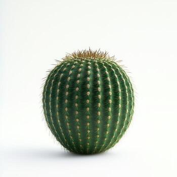 Spherical Cactus Studio Shot, White Background photo