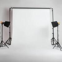 Studio backdrop, lighting, photography setup photo