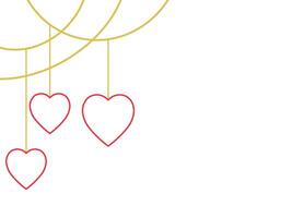 Heart line art background vector