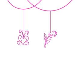 Valentines Day Line Art Corner Border vector