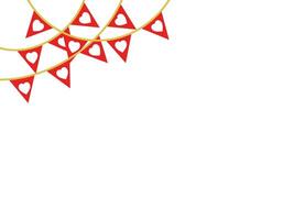 Flag Line Art Hanging Heart symbol vector