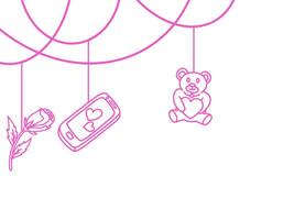 Valentines Day Line Art Corner vector
