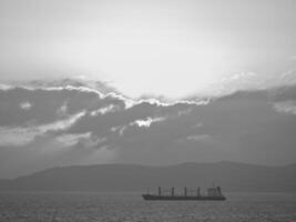 A boat in the ocean photo