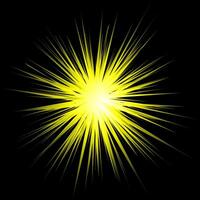 Drawing in the form of a bright flash of light on a black background vector