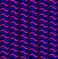 Abstract seamless pattern in the form of wavy lines of pink and blue colors on a black background vector