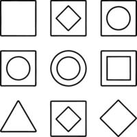 Geometric Shapes Squares, Circles, Diamonds, and Triangles vector