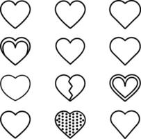 Heart Icons Symbols of Love, Brokenness, and Affection vector