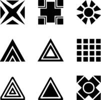 Geometric Black and White Abstract Shapes Design Elements vector