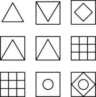 Geometric Shapes Triangles, Squares, Grids, and Circles vector