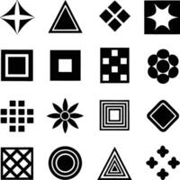 Geometric Shapes Black and White Abstract Design Elements vector