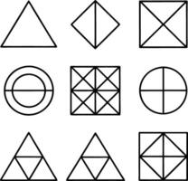 Geometric Shapes Lines, Triangles, Squares, Circles, Designs vector