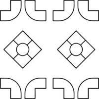 Geometric Shapes Pipes, Elbows, and Square Designs vector
