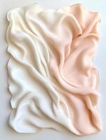 Soft ombre silk fabric, draped and folded, peach and cream color gradient photo