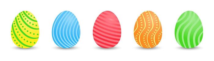 conjunto de Pascua de Resurrección huevos en un blanco antecedentes. vector