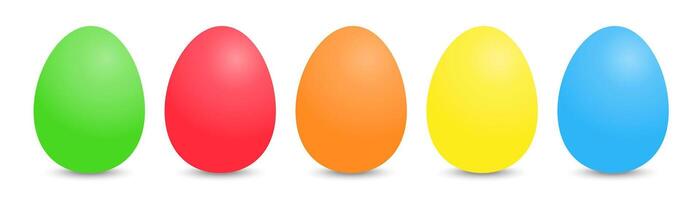 Set of colorful Easter eggs with a white background. vector