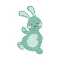 Rabbit is walking and waving his paw. vector