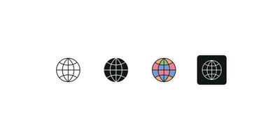 Website Icon Outline Black Silhouette And Colorful Design vector