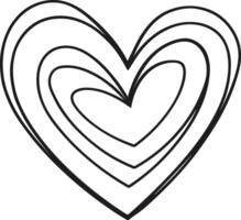 Hand-Drawn Nested Heart Outline for Valentine's Day Designs vector