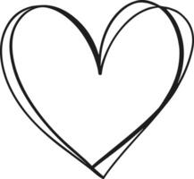 Elegant Hand-Drawn Heart with Double Overlapping Lines for Valentine's Day vector