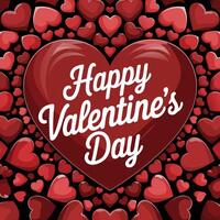 Festive Happy Valentine's Day typography with creative heart details, ideal for romantic occasions and digital use vector