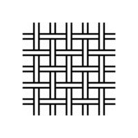 Interlacing Threads Fabric Pattern in Outline Style vector