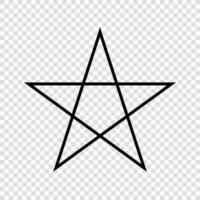 Pentagram Symbol in Black Outline vector