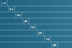 Blue Staggered Track Lanes with Numbers vector