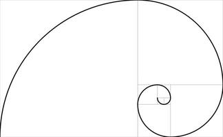 Golden Spiral Mathematical Design on White Background vector