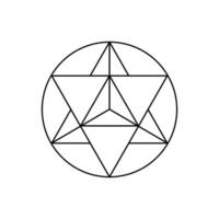Merkaba Sacred Geometry Symbol with Circular Outline vector