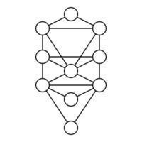 Tree of Life Kabbalistic Symbol Geometric Design vector