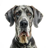 Adorable Great Dane on White Background photo