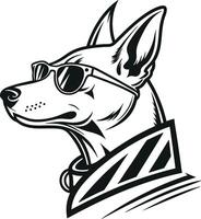 Cool Dog Head Vectora Sunglasses Style for Creative Projects vector