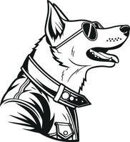 High-Quality Dog Head with Sunglasses Graphics vector