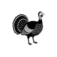 A black and white turkey silhouette on a white background vector