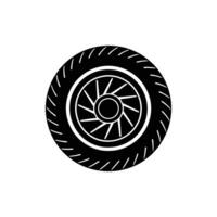 A black and white illustration of a tire vector