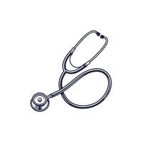 A stethoscope is shown on a white background vector