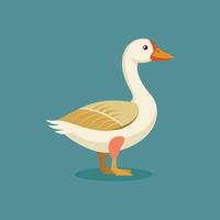 A cartoon duck standing on a blue background vector