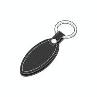 A black and white drawing of a key chain vector