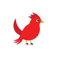 A red bird with a long tail standing on one leg vector