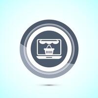 Online shopping icon design illustration. Shopping symbol for apps and websites. Gray color button design vector