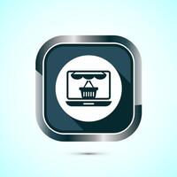 Online shopping icon design illustration. Shopping symbol for apps and websites. Gray shadow button design vector