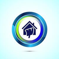 Home painting icon design illustration. House painting sign symbol for apps and websites. Glossy round button design vector