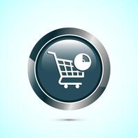 Online shopping icon design illustration. Shopping symbol for apps and websites. Gray color round button design vector